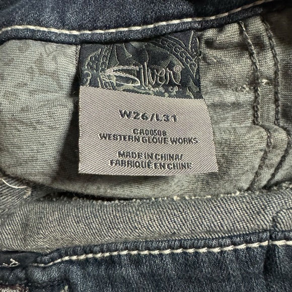 Silver Jeans Pioneer womens bootcut distressed jeans size 26/31 - Picture 8 of 13